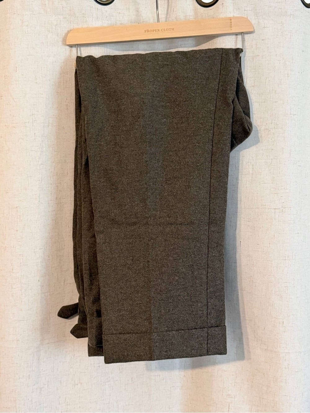VBC Brown Melange Wool Flannel Dress Pant — Proper Cloth